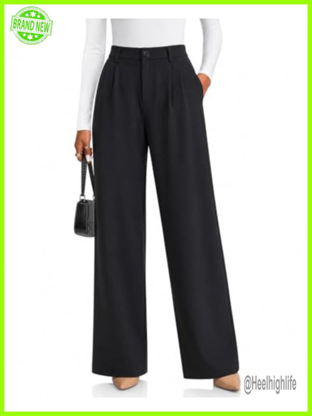 Tall Women's Wide Leg Dress Pants Business Casual Relaxed Fit Twill